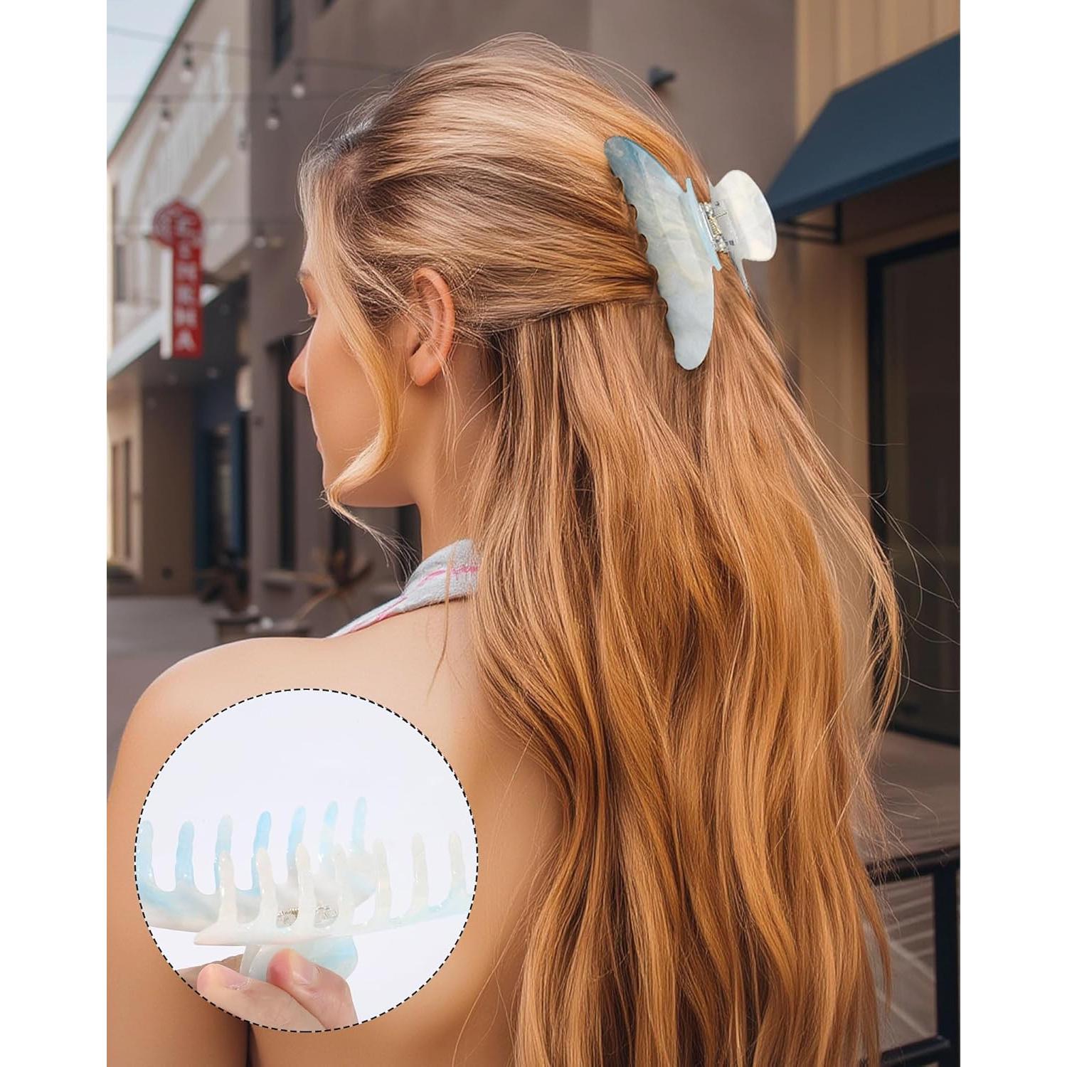 Clips de Garra para el Cabello Molans - 3 Piezas Acrílico Mediano