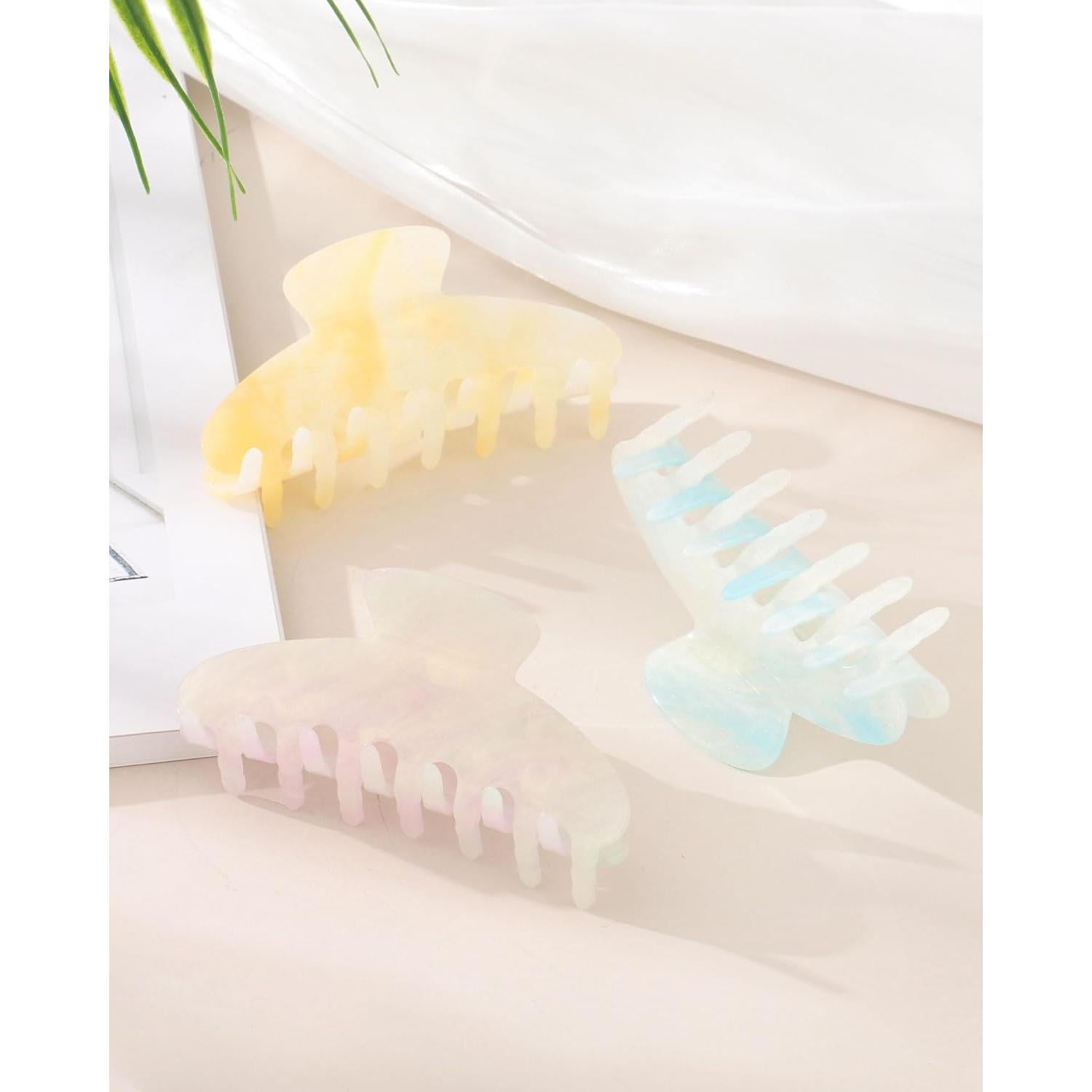 Clips de Garra para el Cabello Molans - 3 Piezas Acrílico Mediano