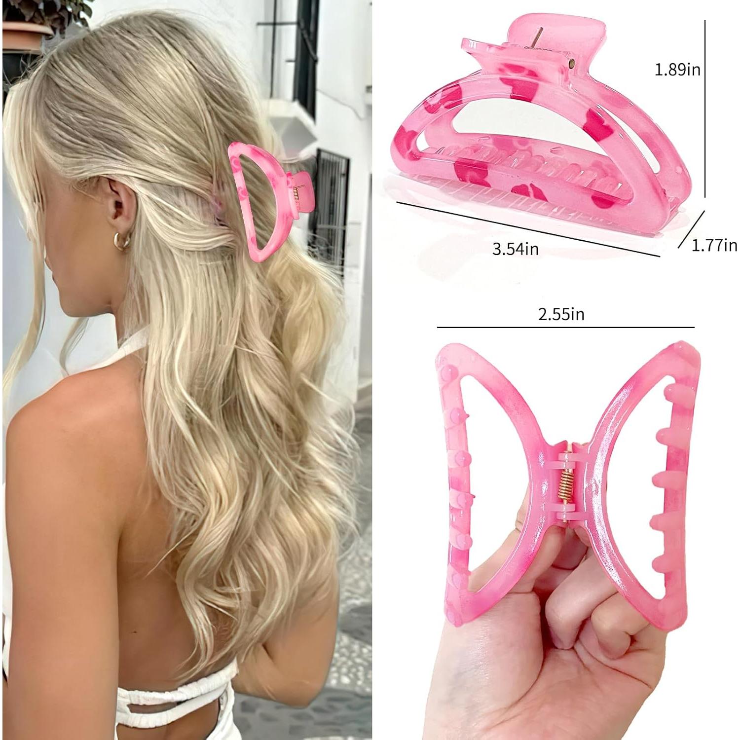 6 Clips de Garra Medianos Miniluck Antideslizantes Coloridos