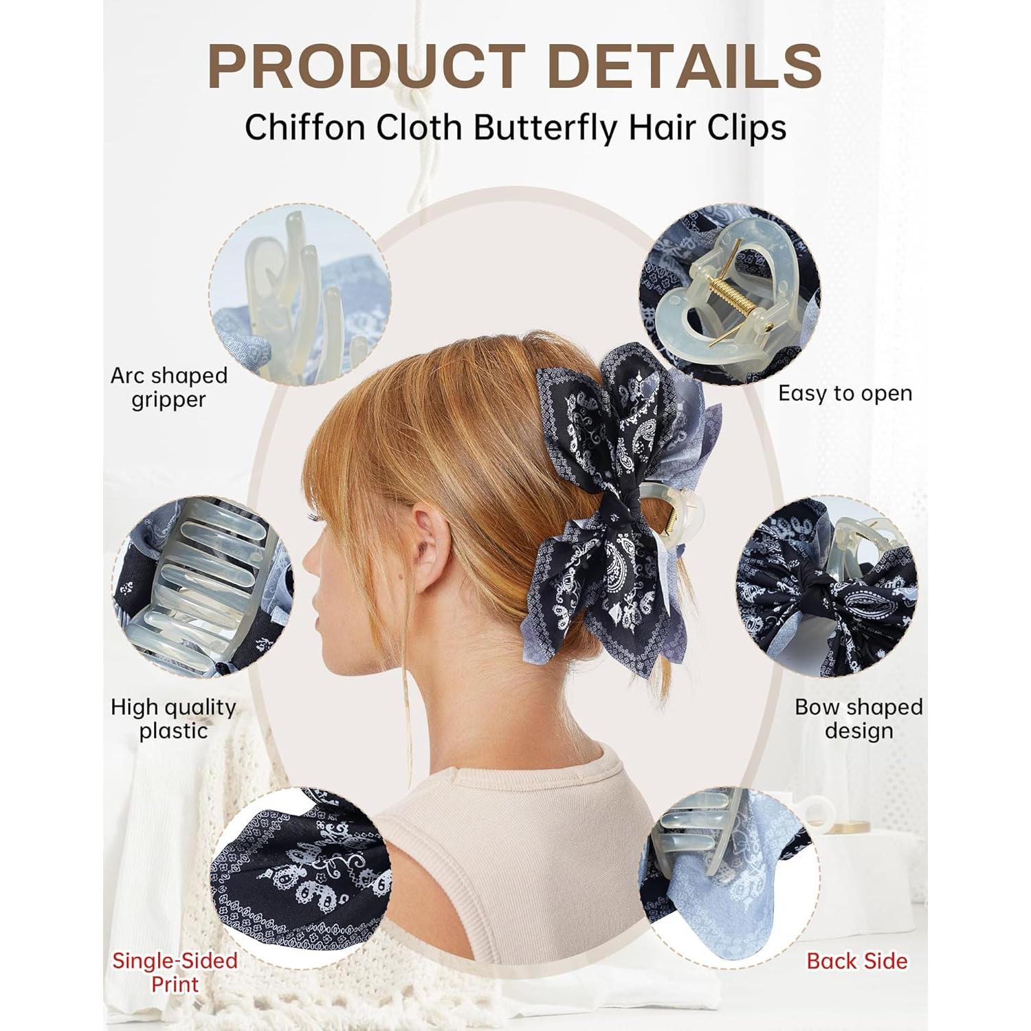 Clips de Garra de Moño Mesovor 2 Piezas Antideslizantes 13cm