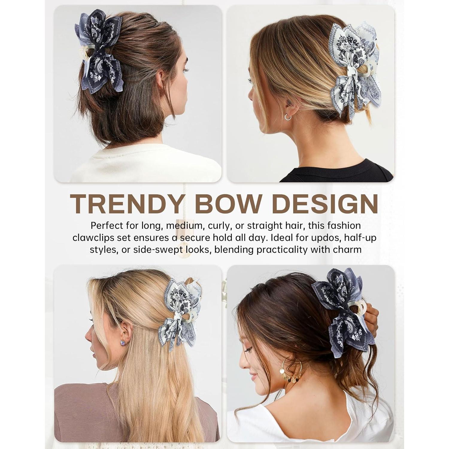 Clips de Garra de Moño Mesovor 2 Piezas Antideslizantes 13cm