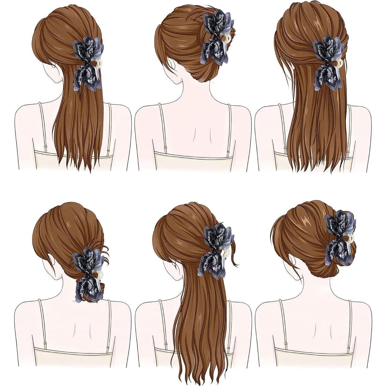 Clips de Garra de Moño Mesovor 2 Piezas Antideslizantes 13cm