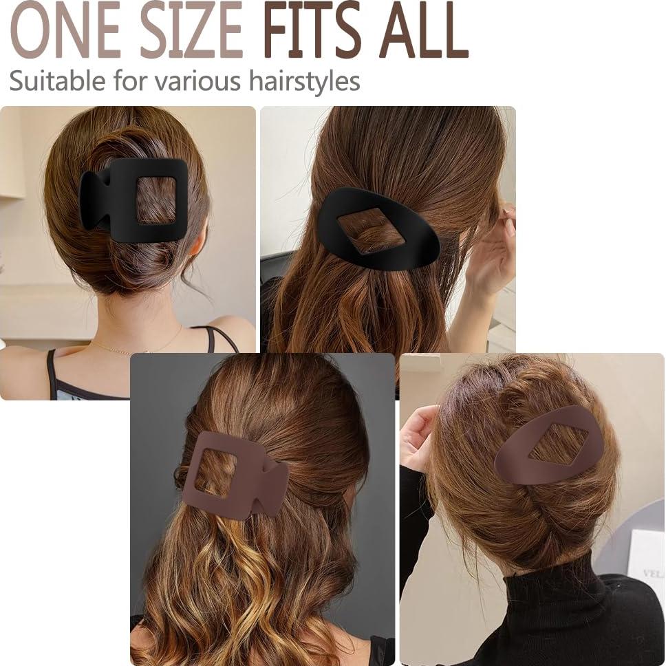 Clips de Cabello Planos TOBATOBA - 8 Piezas Neutros Mate