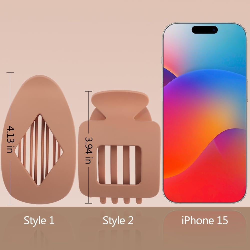 Clips de Cabello Planos TOBATOBA - 8 Piezas Neutros Mate