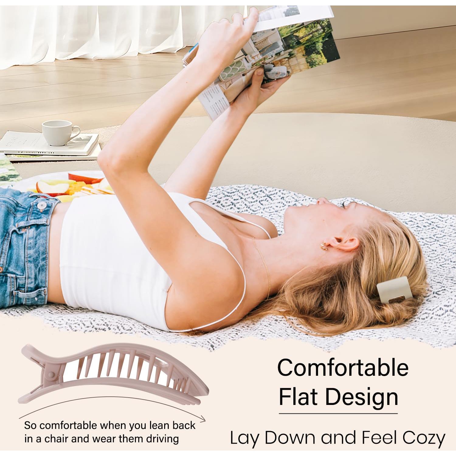 4 Clips de Pelo Planos Lahnie - Fuerte Sujeción 10.16x5.08cm