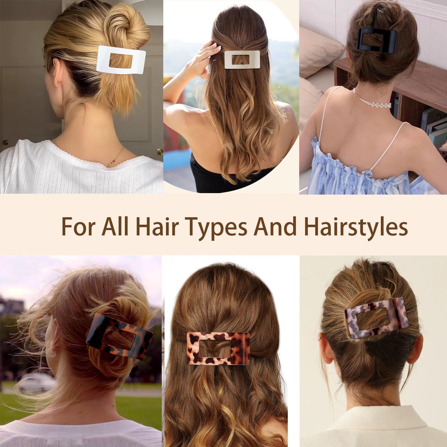 4 Clips de Pelo Planos Lahnie - Fuerte Sujeción 10.16x5.08cm