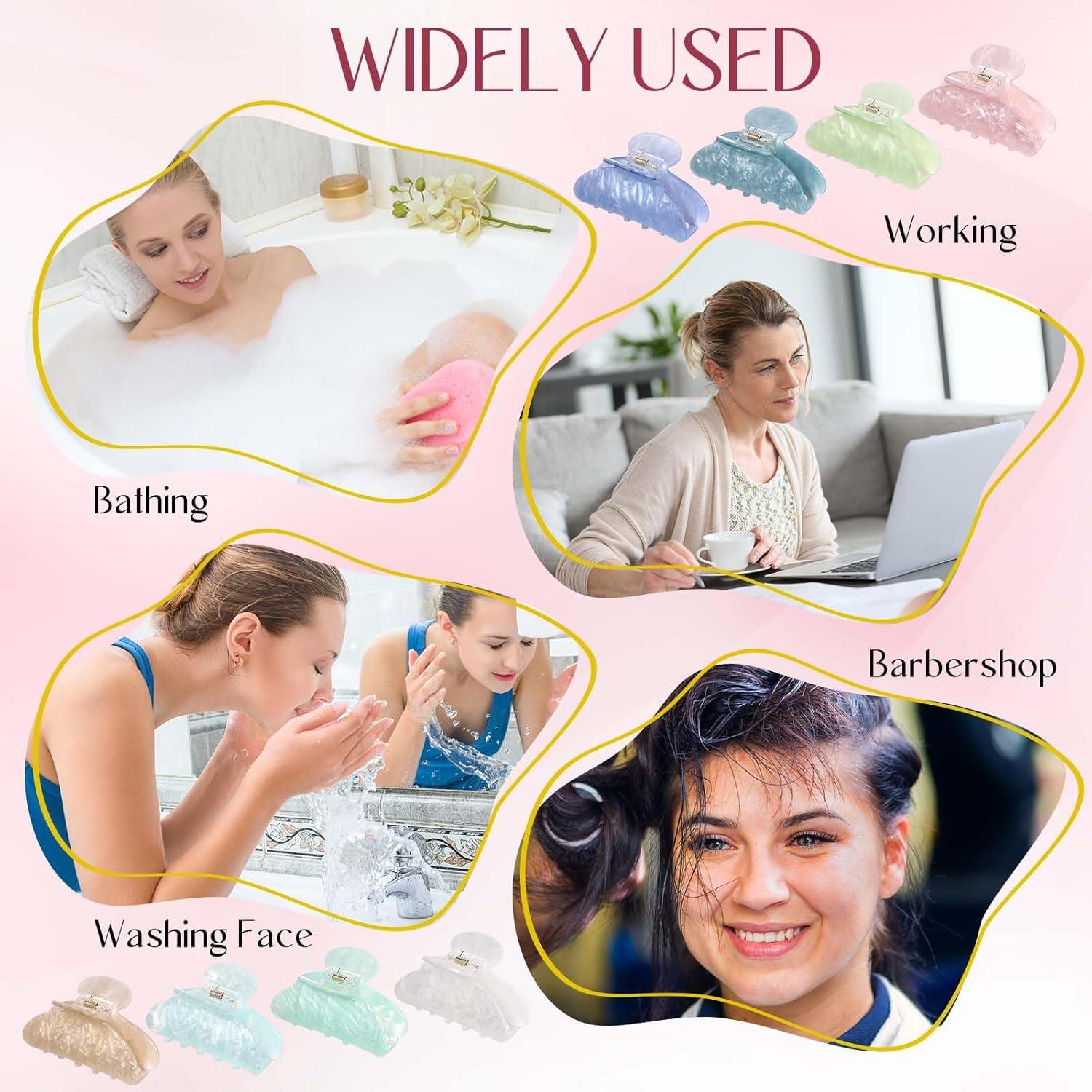 8 Clips de Mandíbula Acrílicos Multicolor Yuxung 8 cm Antideslizantes