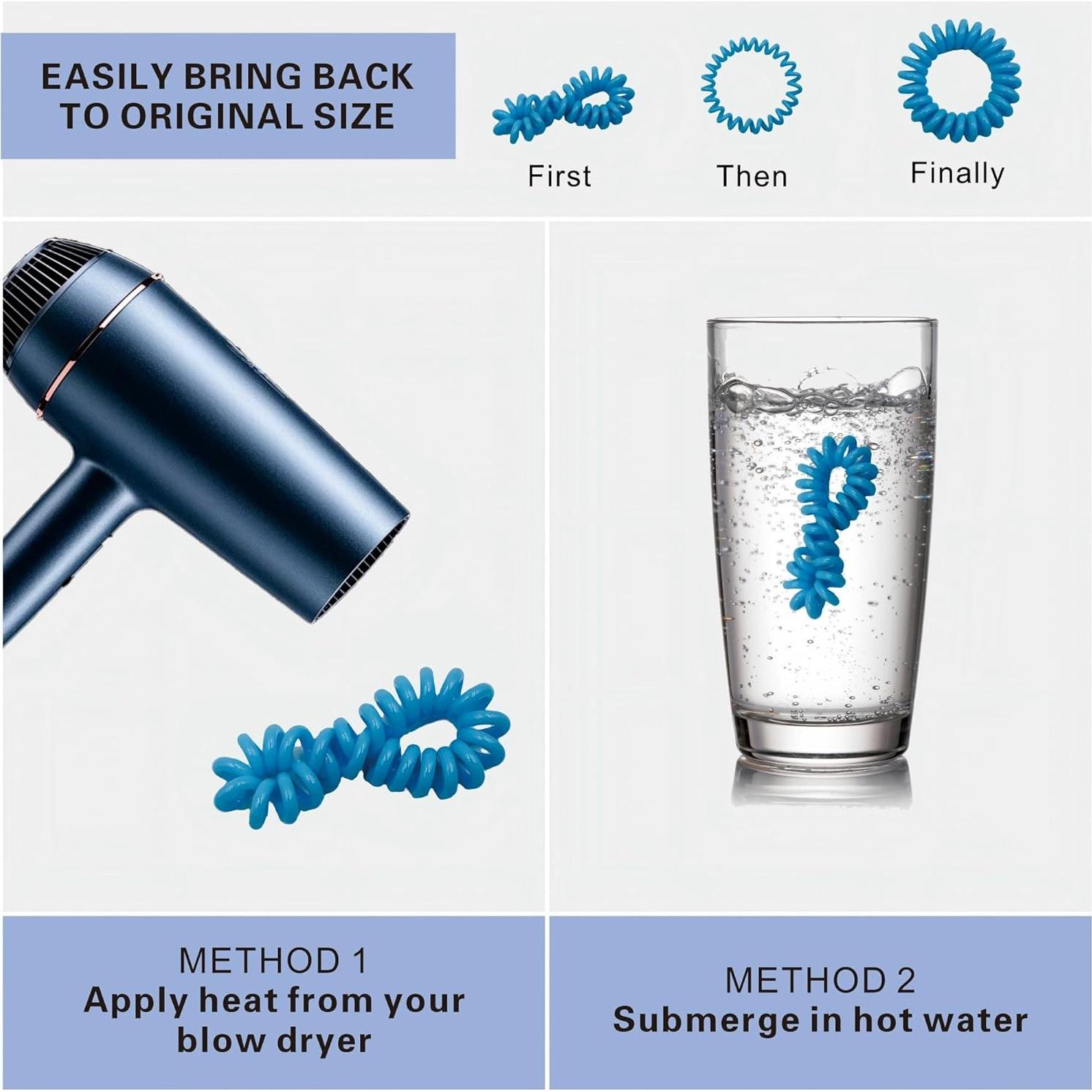 Gomas de Pelo Espirales ETANEAR 60 Pcs Antideslizantes