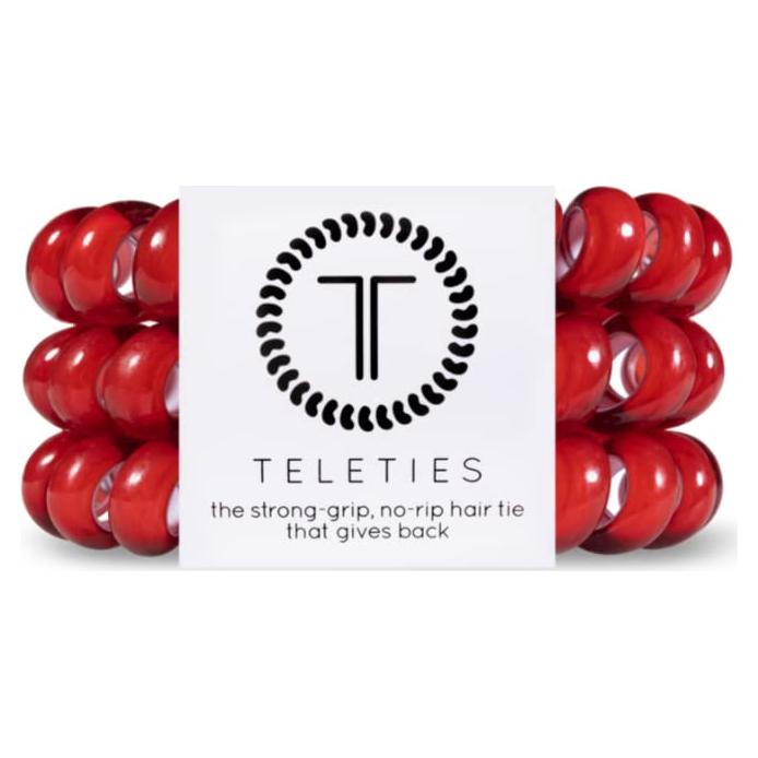 TELETIES Sujetadores de Cabello Espirales Grande Rojo Escarlata