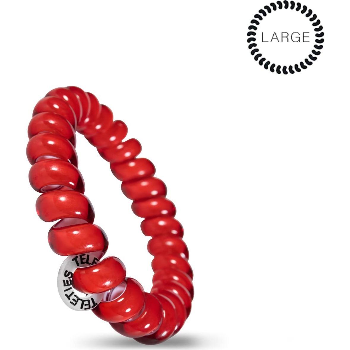 TELETIES Sujetadores de Cabello Espirales Grande Rojo Escarlata