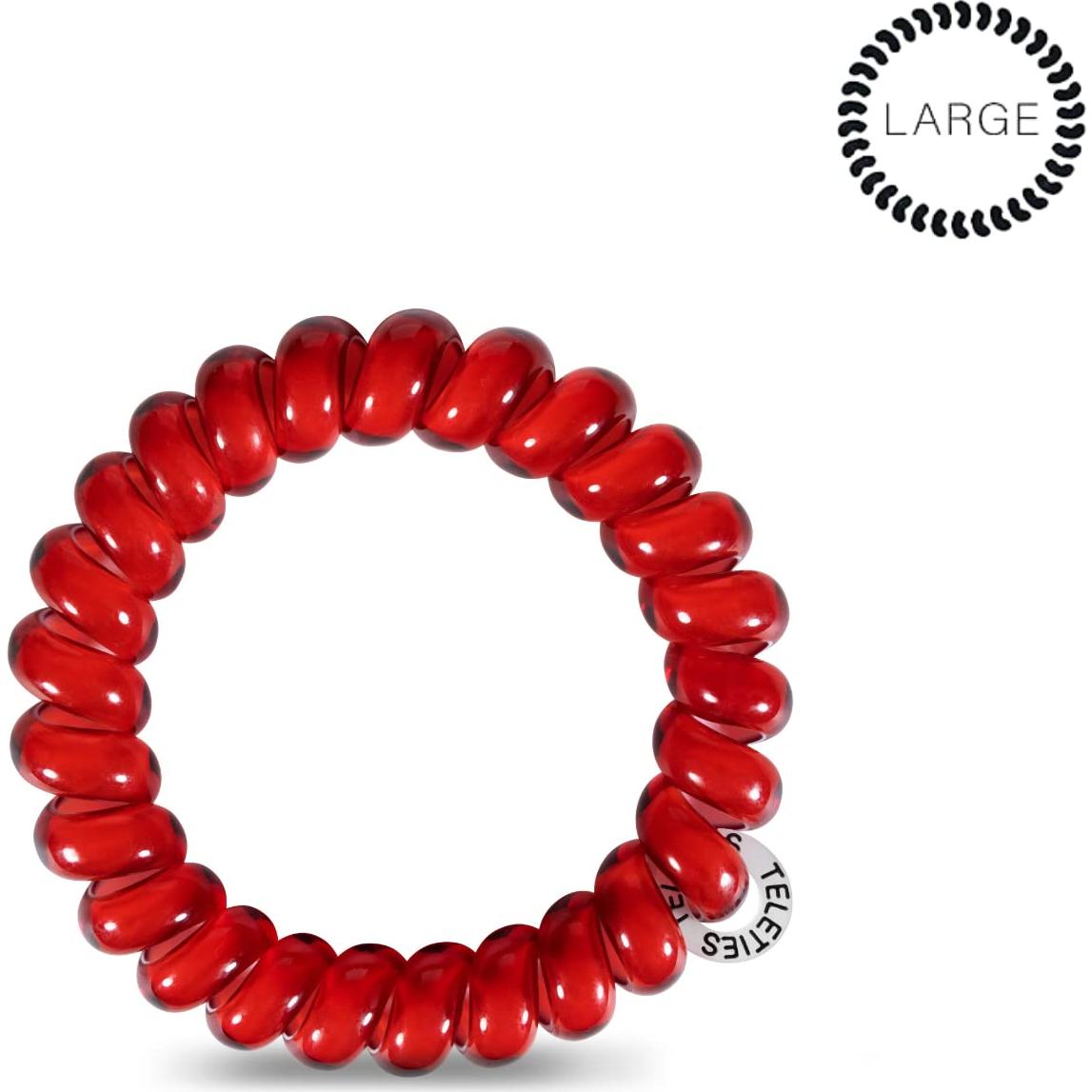 TELETIES Sujetadores de Cabello Espirales Grande Rojo Escarlata