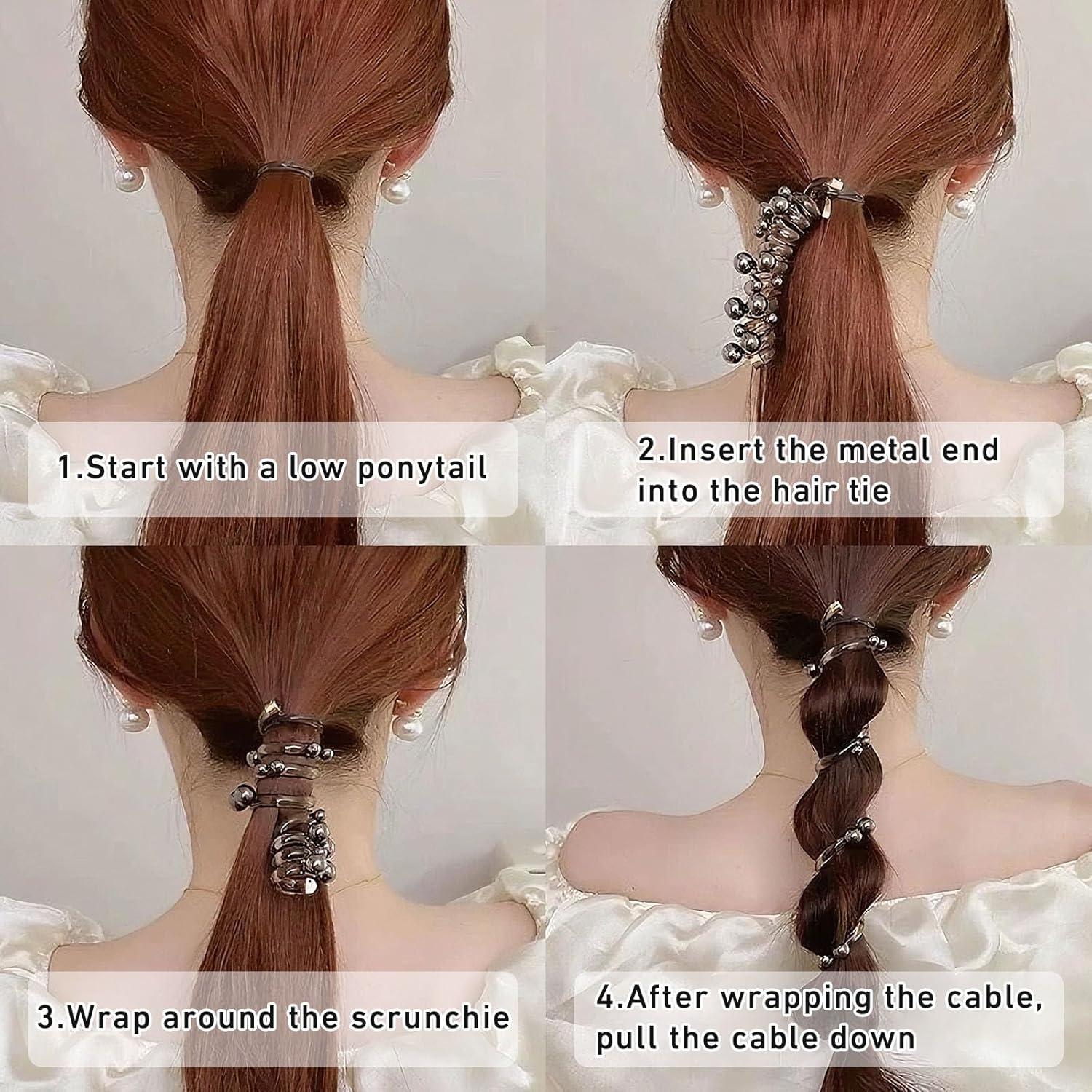 3 Piezas Cintas para Cabello Espiral DNZPFU, Suaves y Resistentes