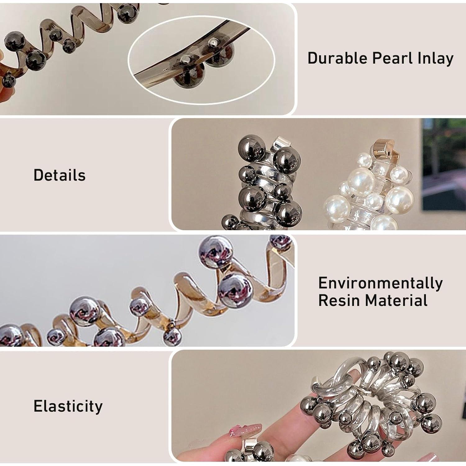 3 Piezas Cintas para Cabello Espiral DNZPFU, Suaves y Resistentes