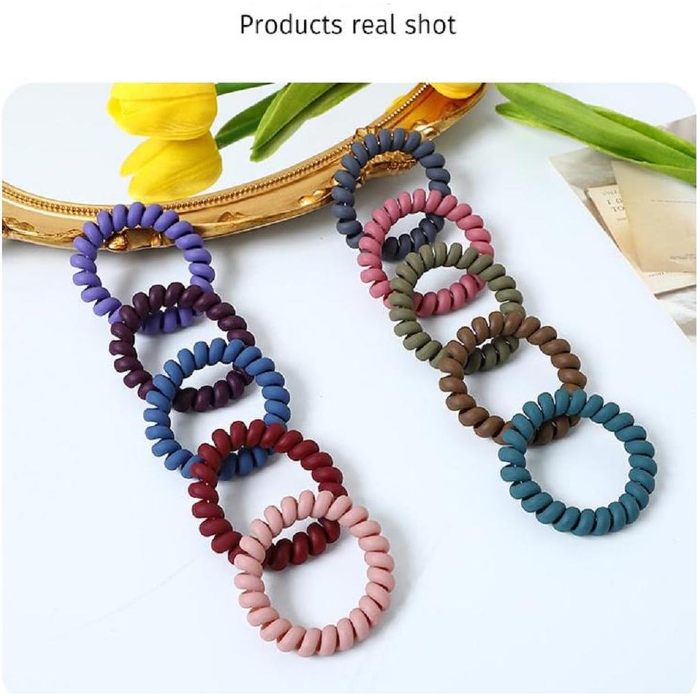 10 Lazos de Cabello Espirales Geettcaifu - TPU Elástico, 5.5cm