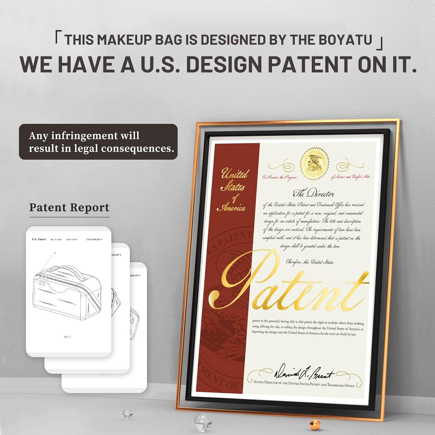 Set de 3 Bolsas de Maquillaje de Viaje BOYATU - Cuero Vegano Negro