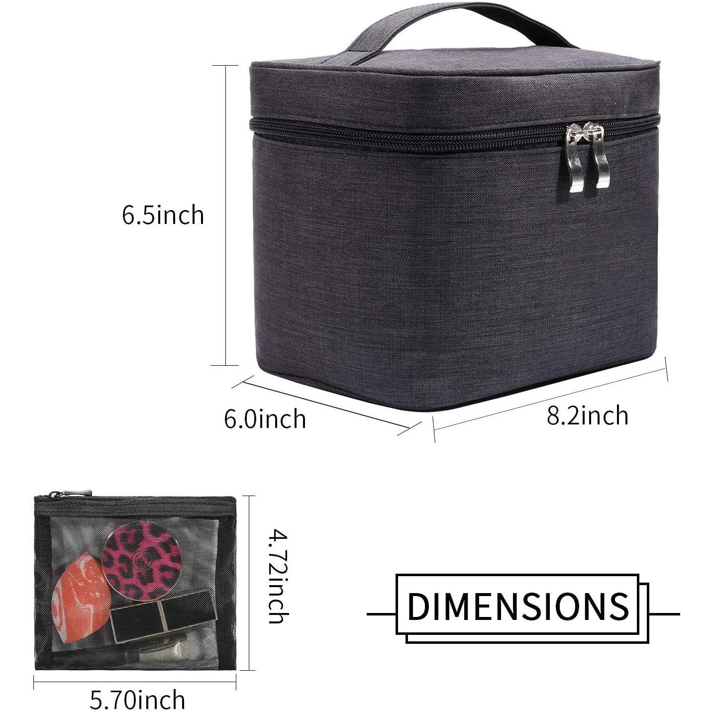 Bolsa de Maquillaje de Viaje Organizador Estuche Negro