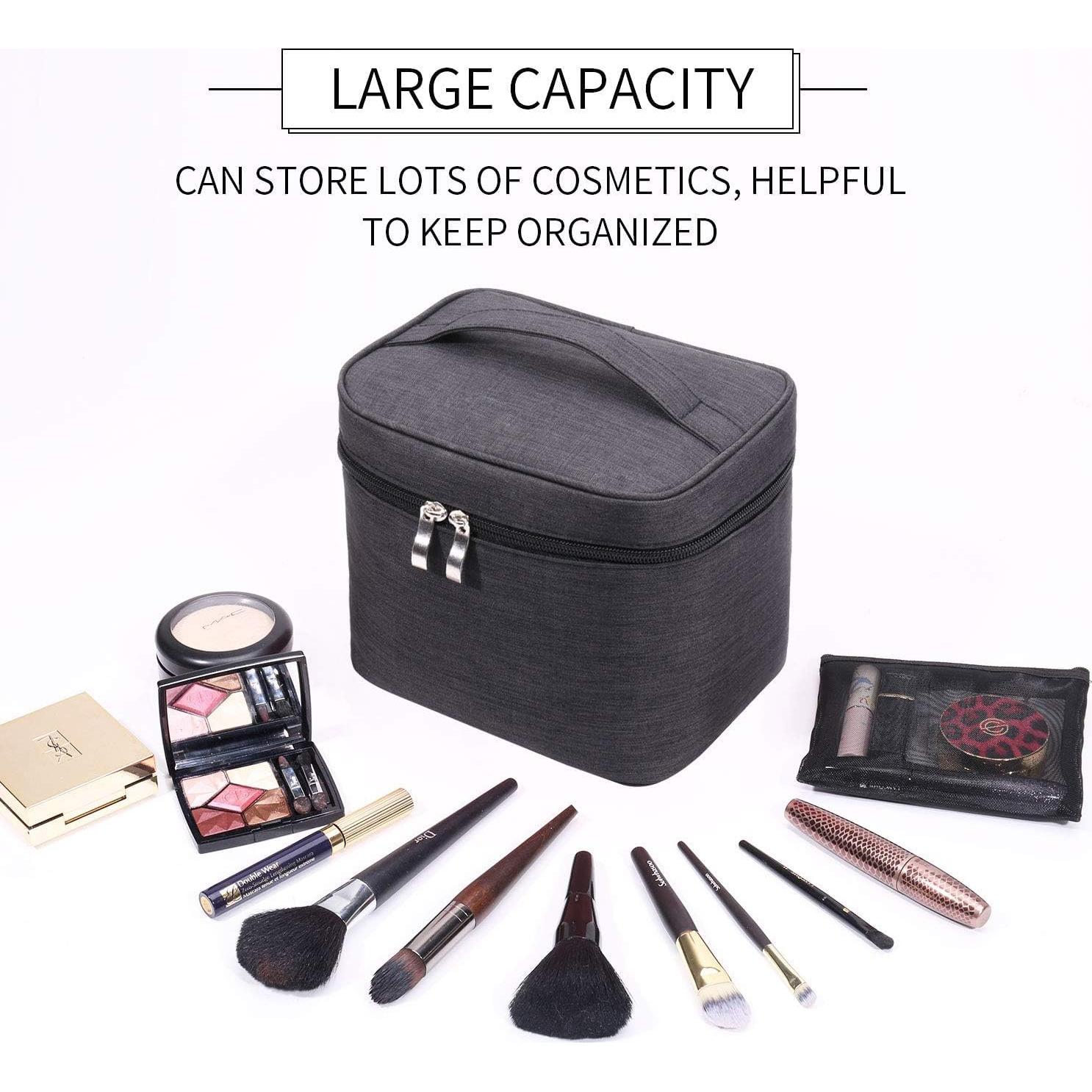Bolsa de Maquillaje de Viaje Organizador Estuche Negro
