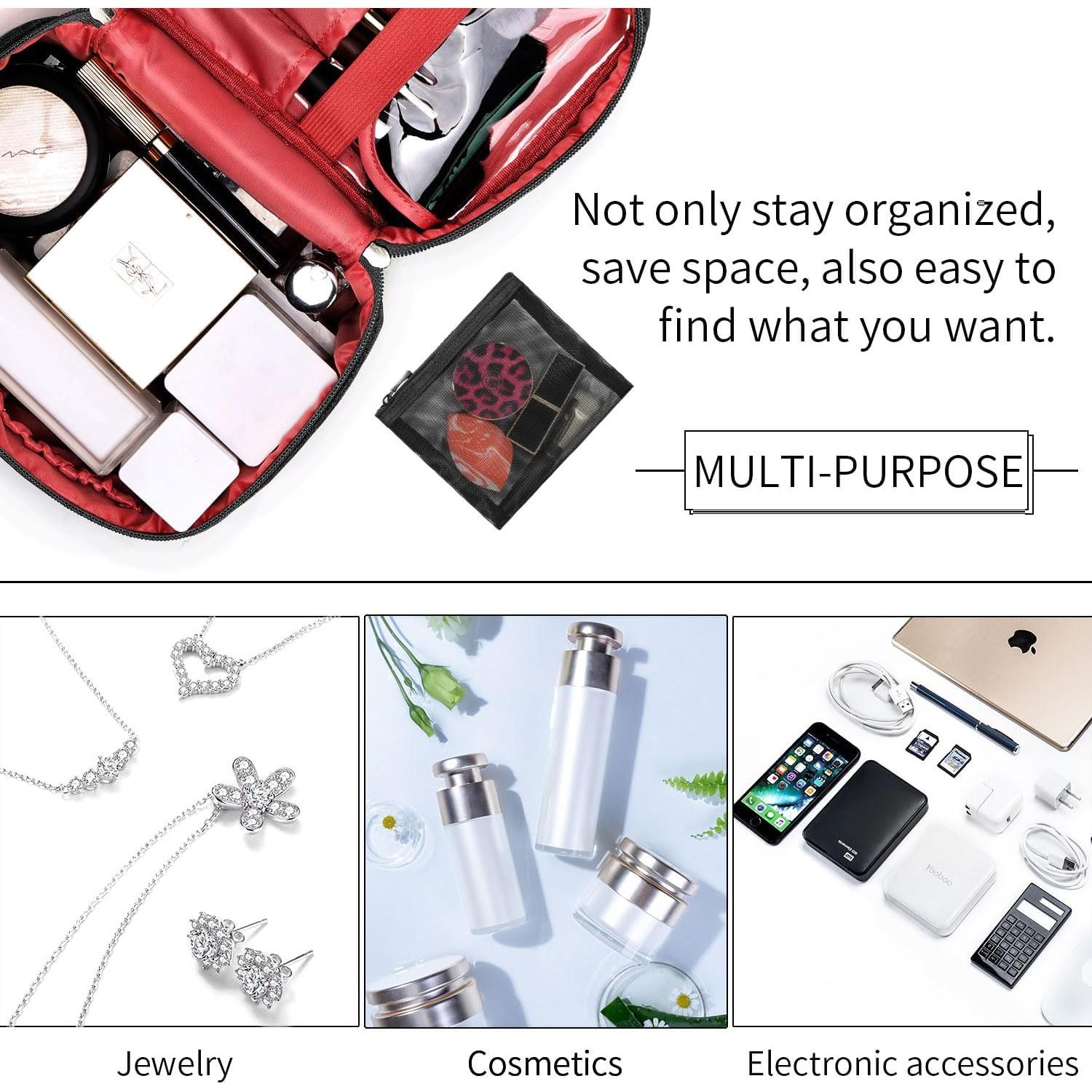 Bolsa de Maquillaje de Viaje Organizador Estuche Negro