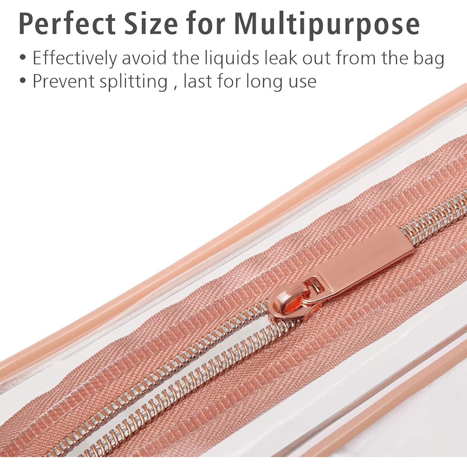 Bolsa de Aseo Transparente Packism 19x14cm Aprobada TSA Rosa