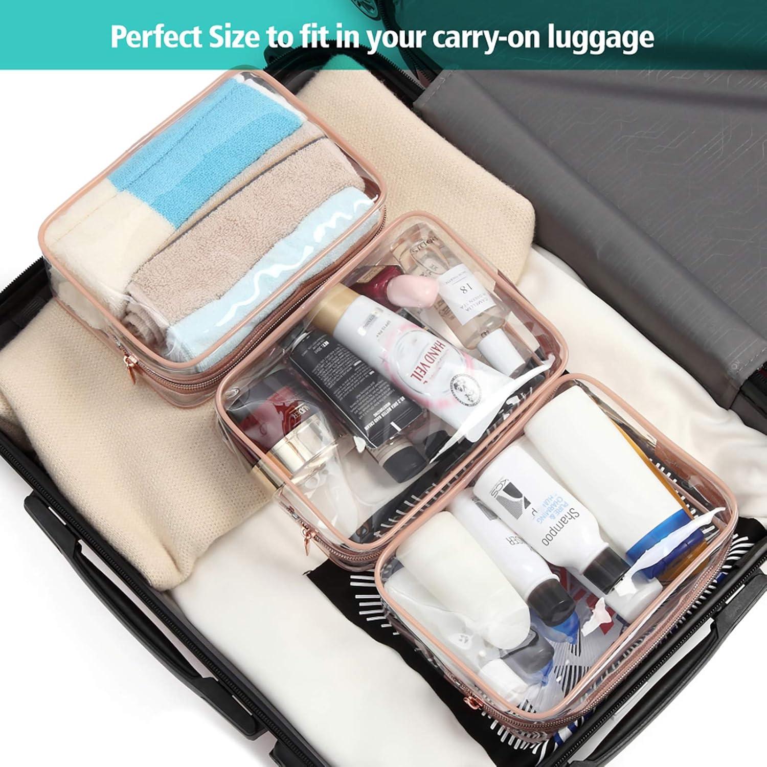 Bolsa de Aseo Transparente Packism 19x14cm Aprobada TSA Rosa