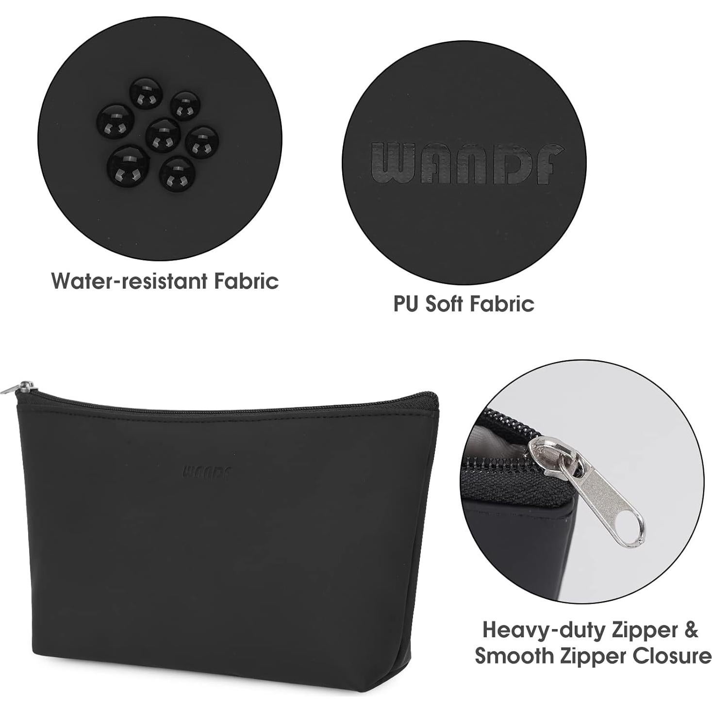 Bolsa Cosmética WANDF para Mujeres Mini Organizador Negro
