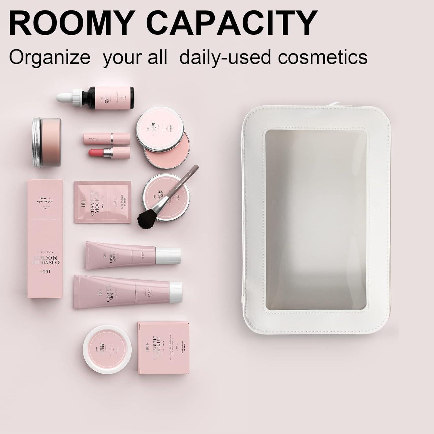 Bolsa de Maquillaje Transparente LETGO 23.5x15.5x7cm Aprobada TSA