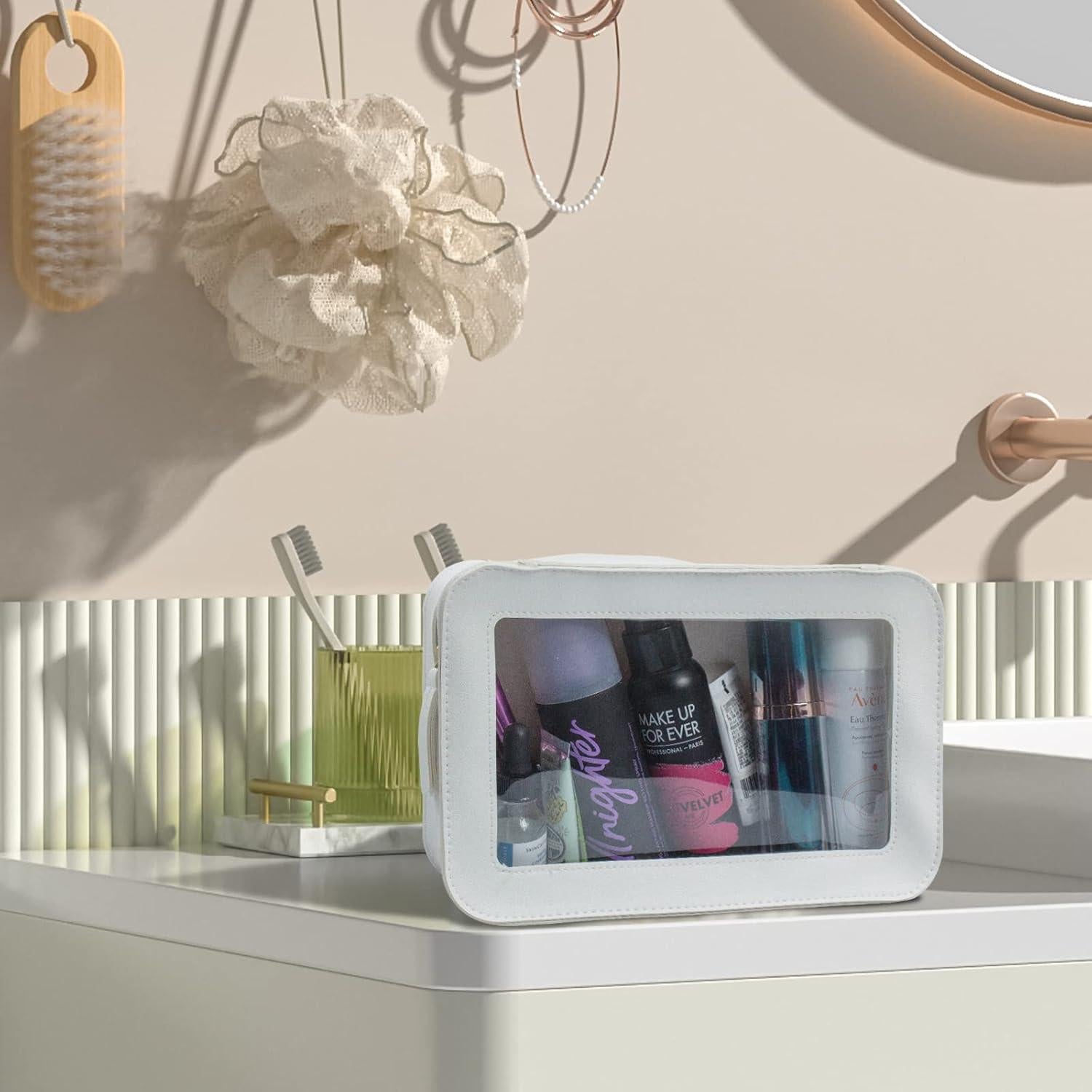 Bolsa de Maquillaje Transparente LETGO 23.5x15.5x7cm Aprobada TSA