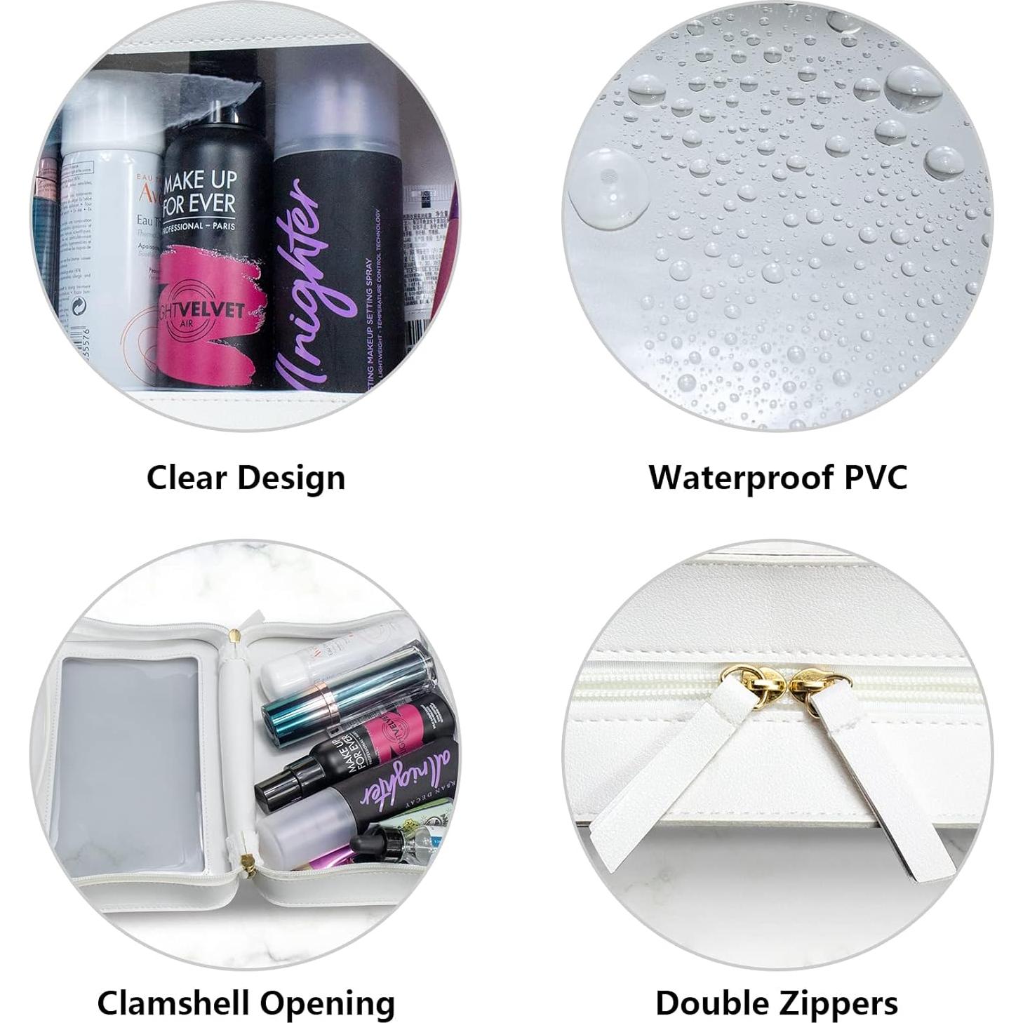 Bolsa de Maquillaje Transparente LETGO 23.5x15.5x7cm Aprobada TSA