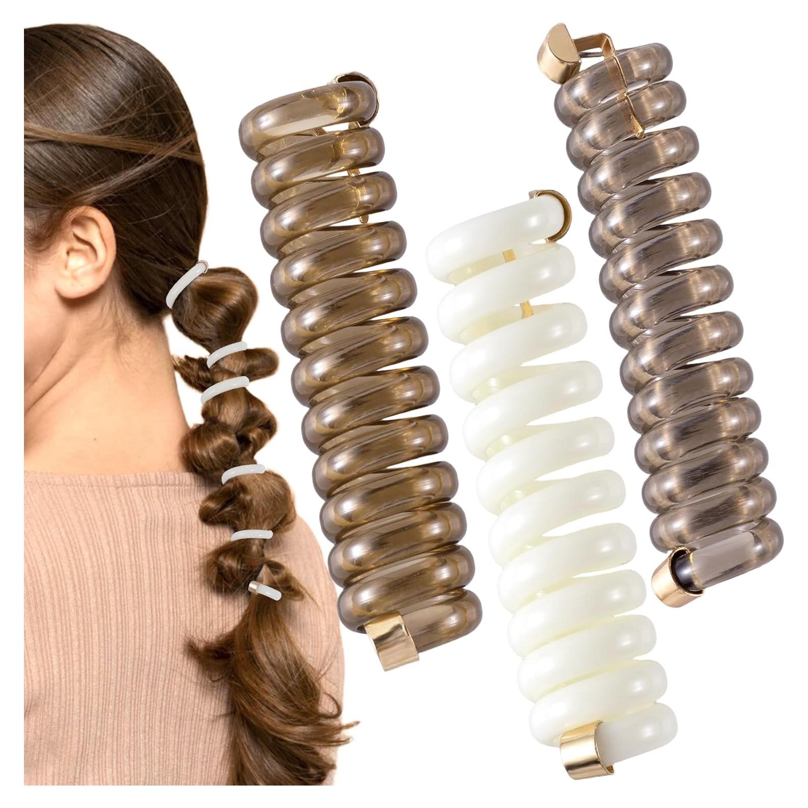 3 Gomas Espirales para el Cabello Incinkod - Negro, Blanco, Café