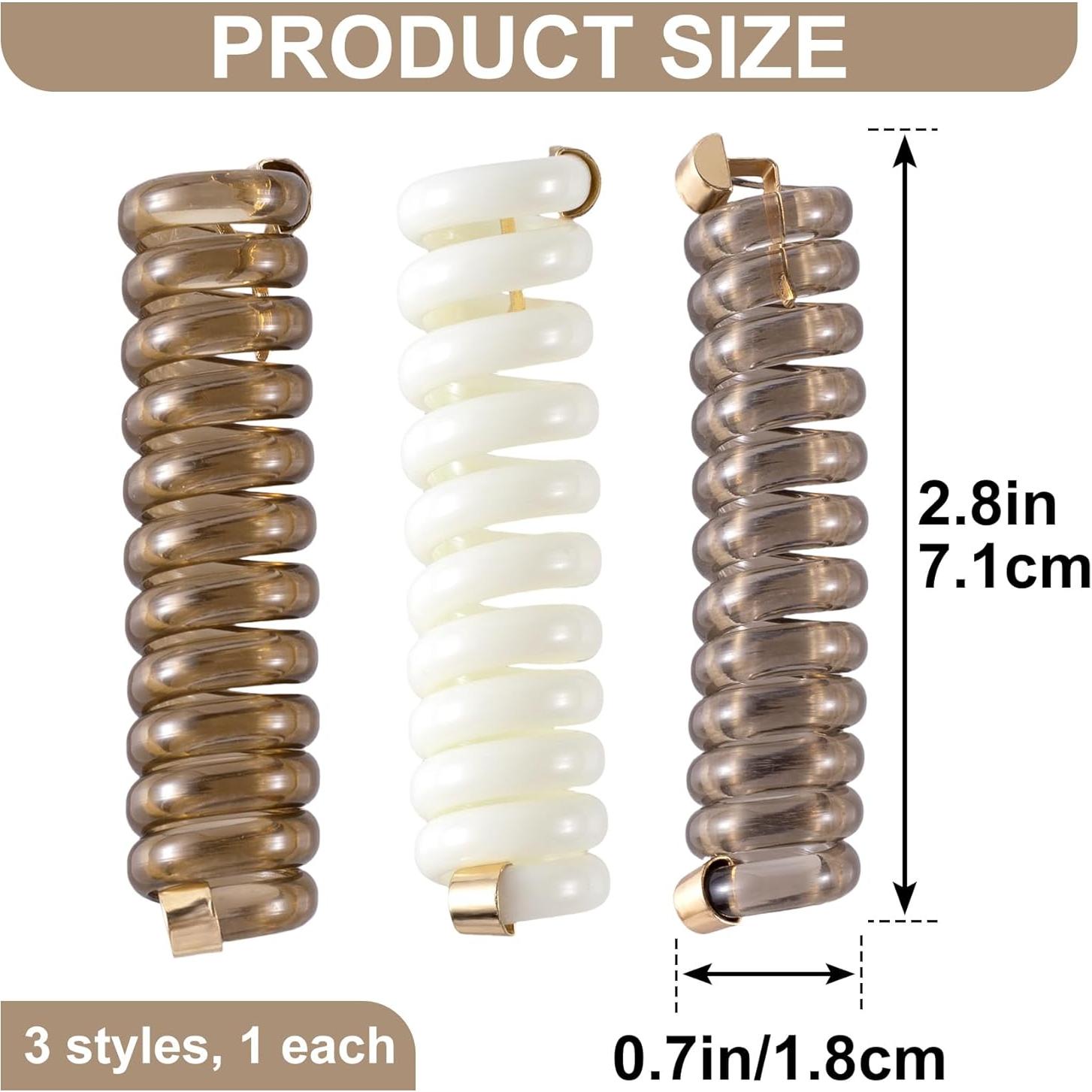 3 Gomas Espirales para el Cabello Incinkod - Negro, Blanco, Café