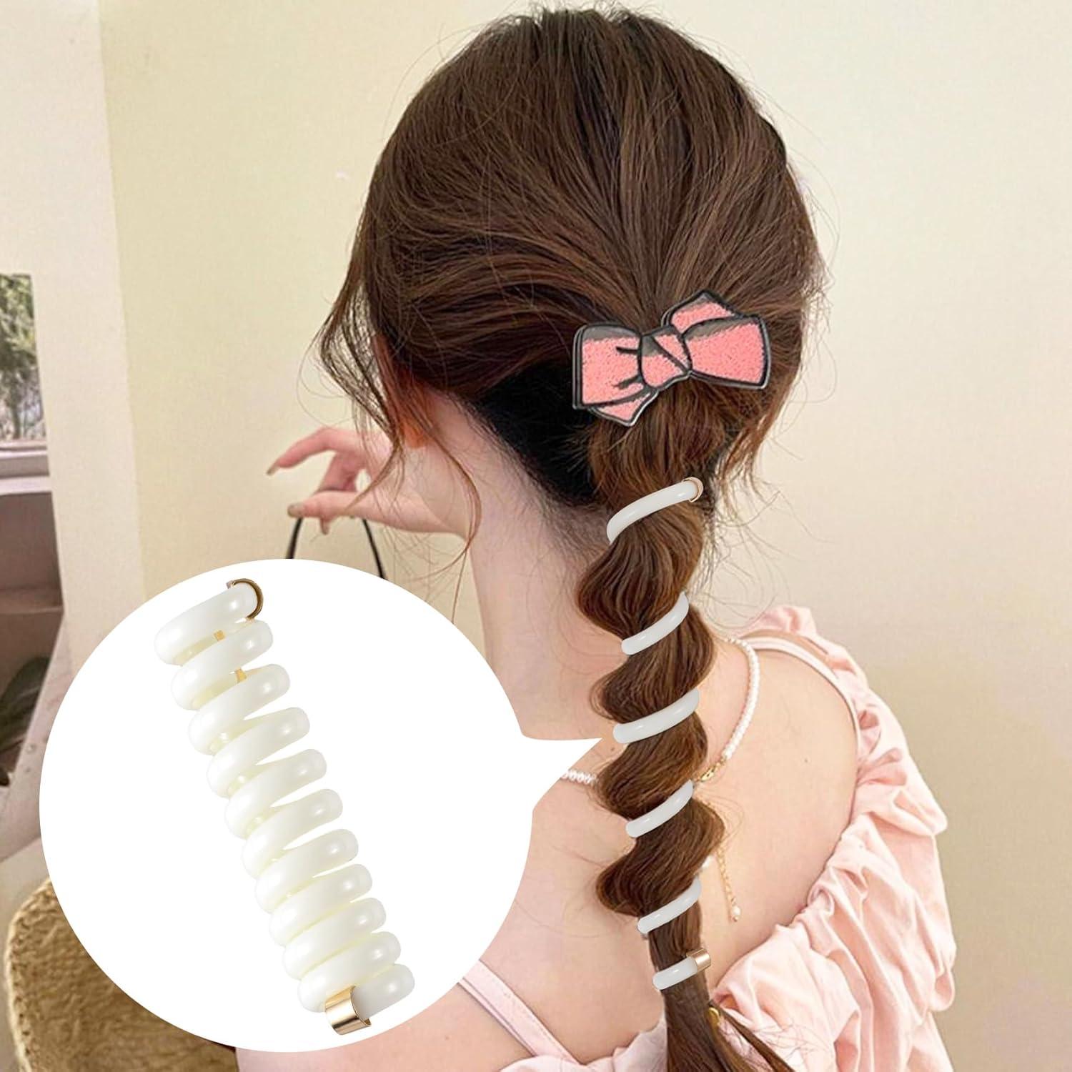 3 Gomas Espirales para el Cabello Incinkod - Negro, Blanco, Café