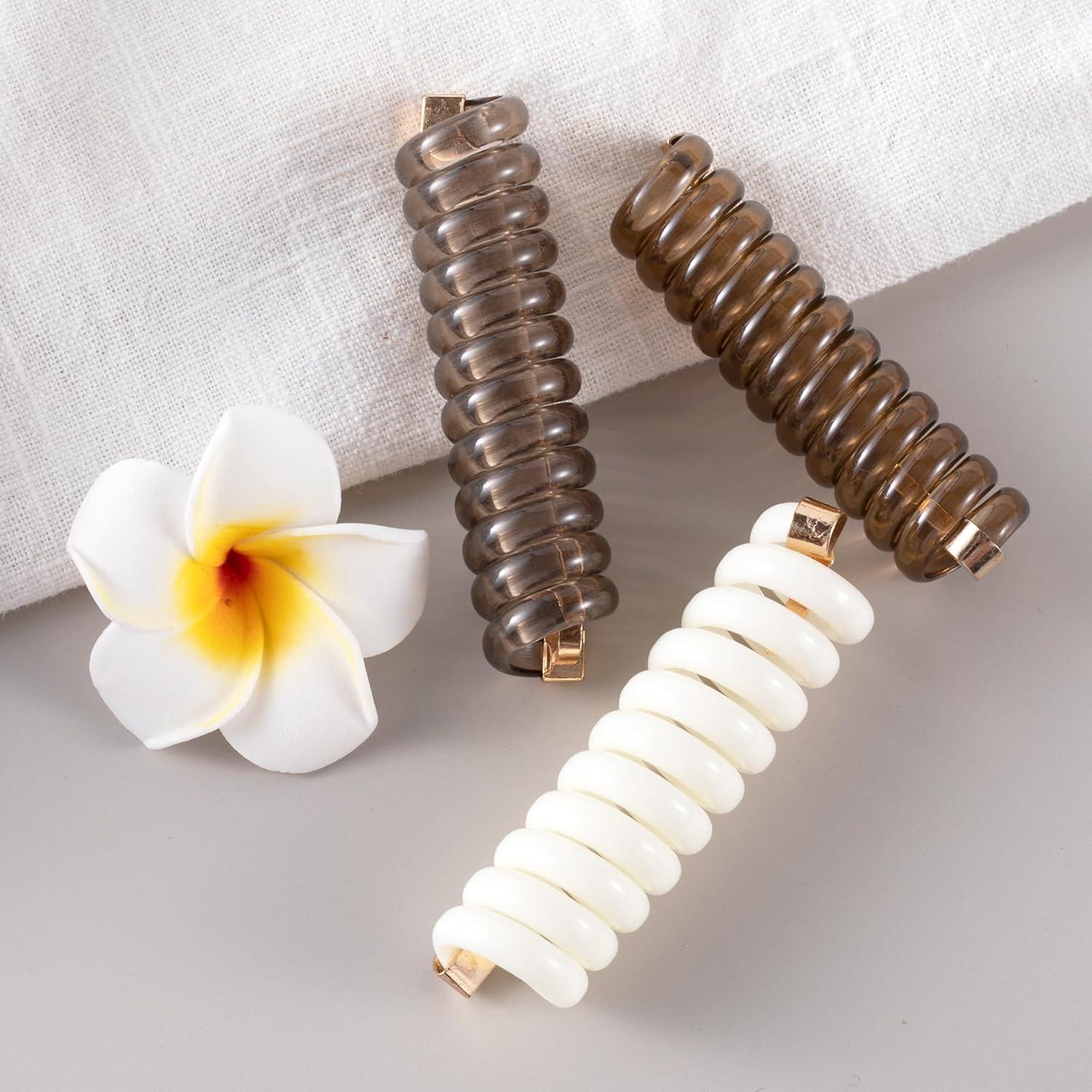 3 Gomas Espirales para el Cabello Incinkod - Negro, Blanco, Café