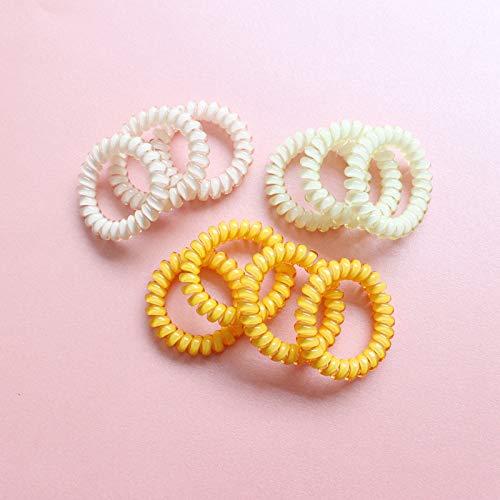 10 Bandas de Cabello Espirales Elásticas Canjoyn Rosa