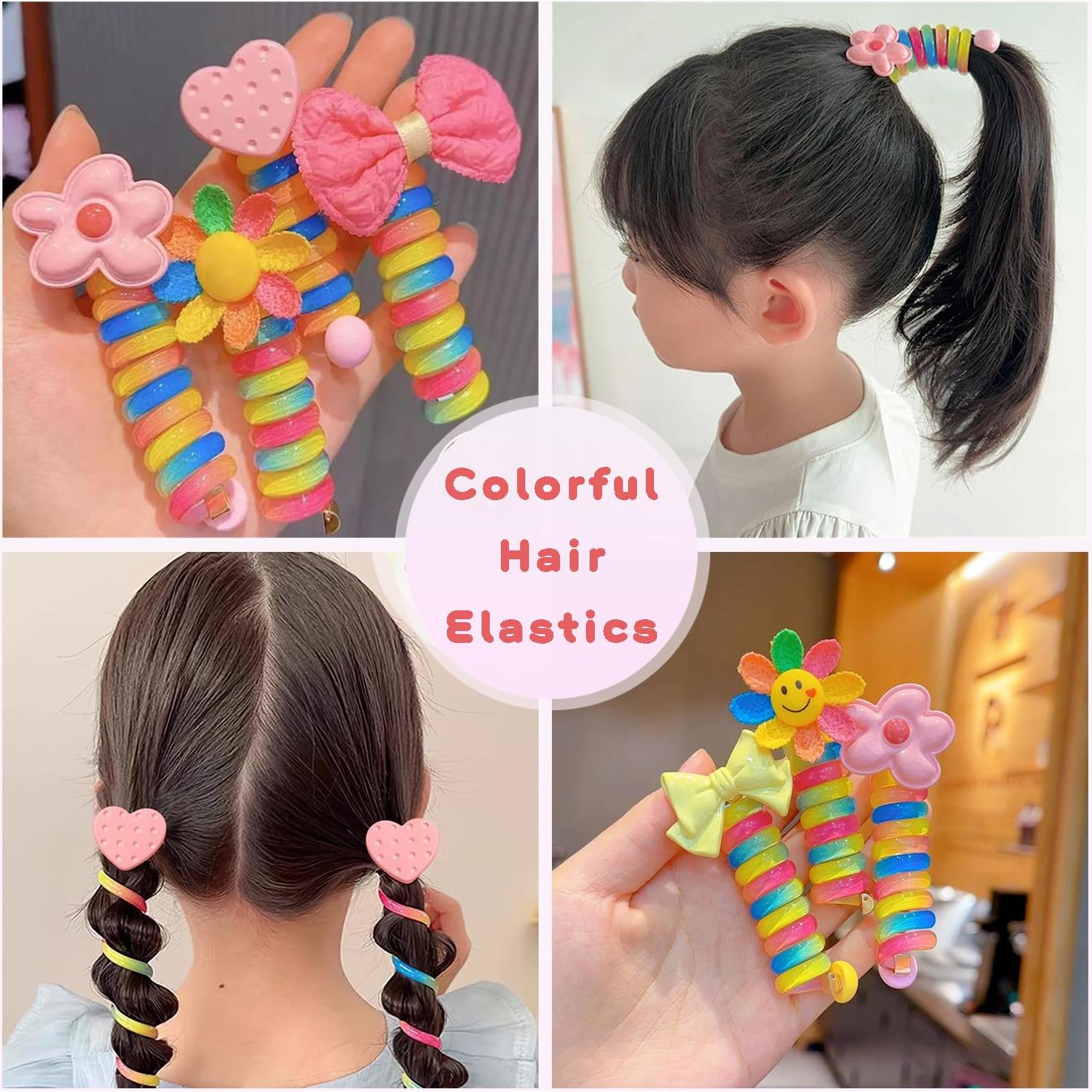 Bandas de Pelo Espirales YONOY para Niños - 7 Pcs Coloridos