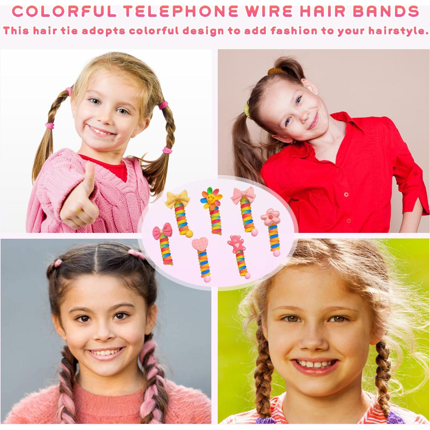Bandas de Pelo Espirales YONOY para Niños - 7 Pcs Coloridos