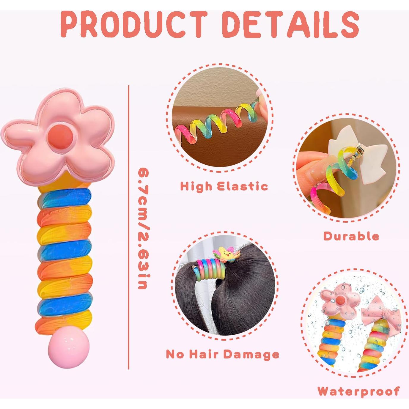 Bandas de Pelo Espirales YONOY para Niños - 7 Pcs Coloridos