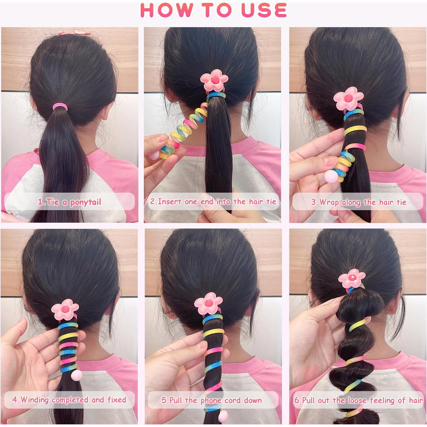 Bandas de Pelo Espirales YONOY para Niños - 7 Pcs Coloridos