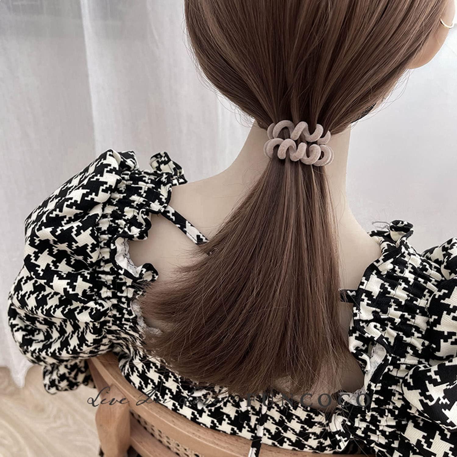 Tiras de Cabello de Terciopelo en Espiral Grutyopkn - 4 Bandas Elásticas