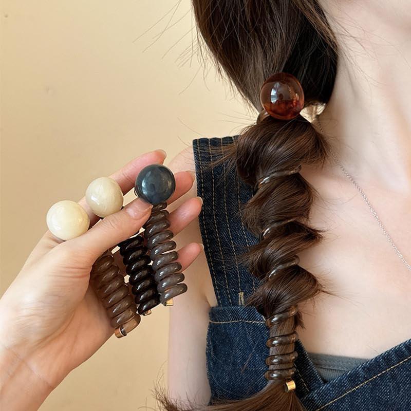 Corbatas de Cabello Espiral Elásticas mdgfge - 4 Pcs Multicolor