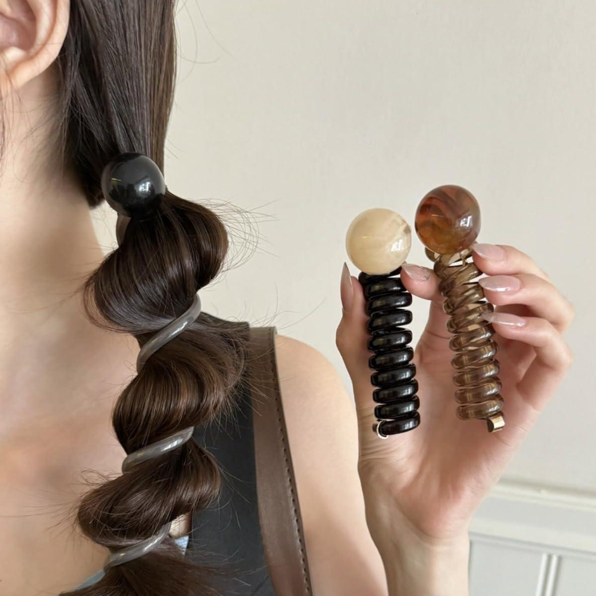 Corbatas de Cabello Espiral Elásticas mdgfge - 4 Pcs Multicolor