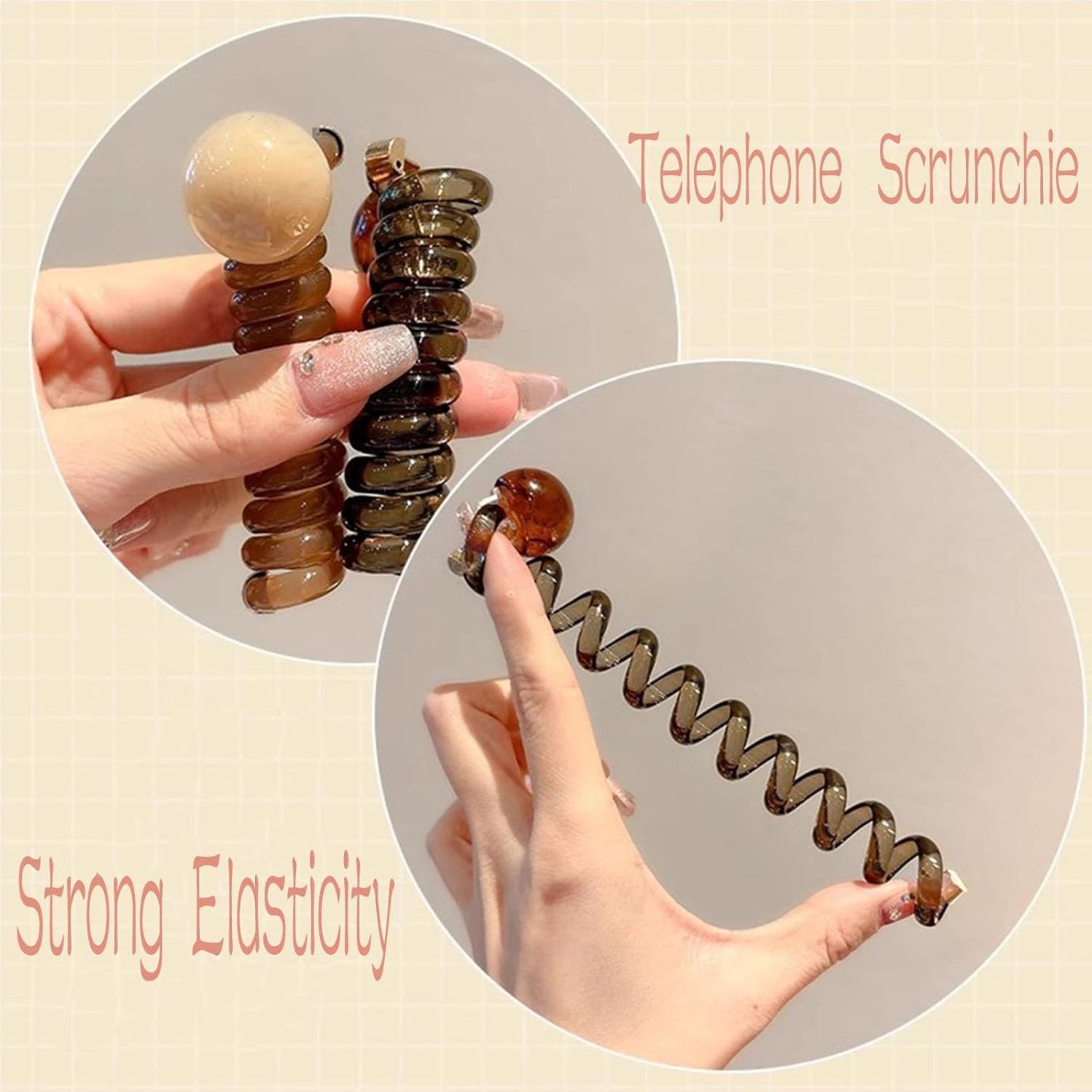 Corbatas de Cabello Espiral Elásticas mdgfge - 4 Pcs Multicolor