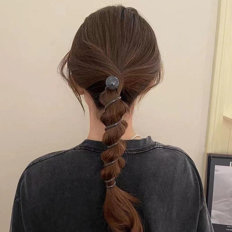 Corbatas de Cabello Espiral Elásticas mdgfge - 4 Pcs Multicolor