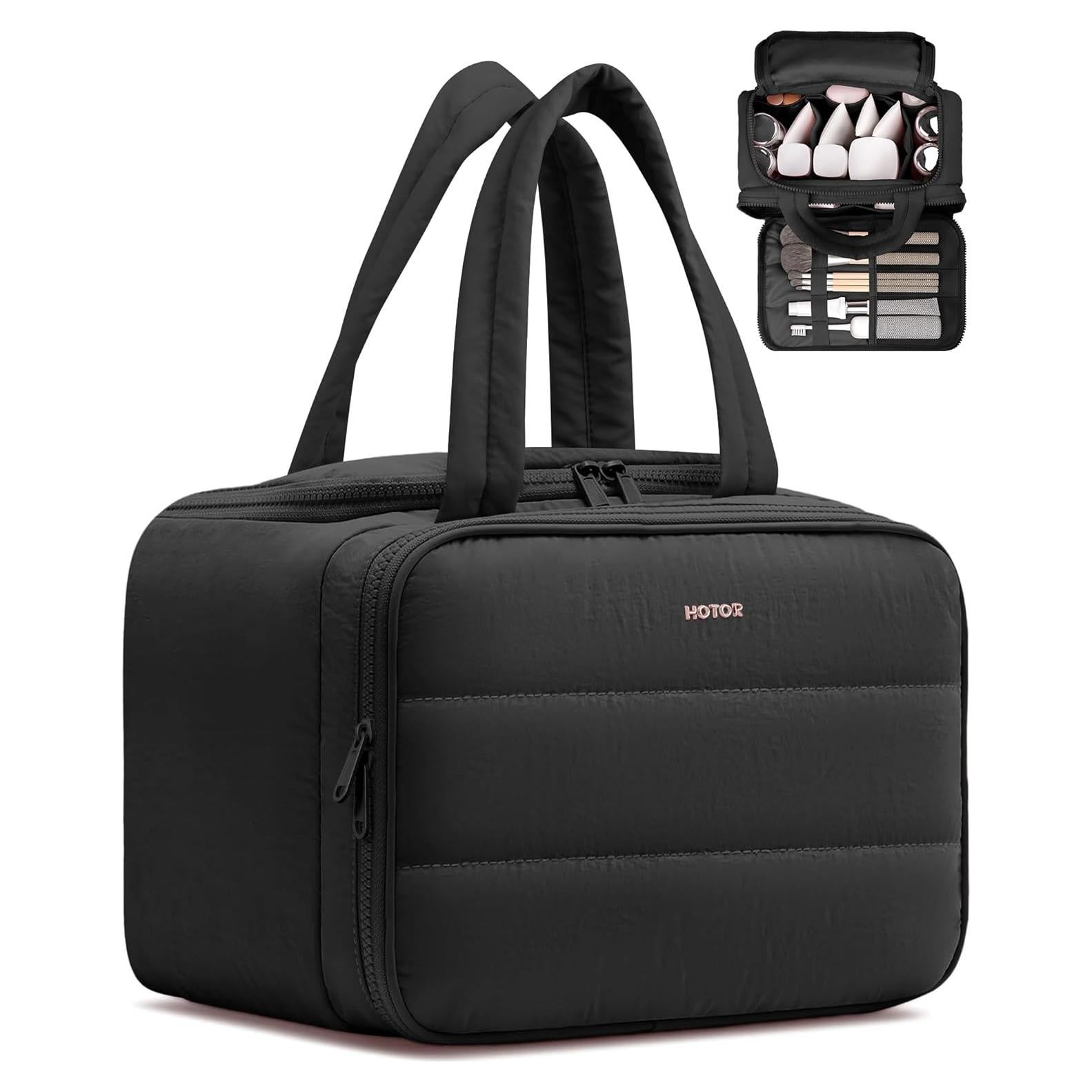 Bolsa de Aseo de Viaje HOTOR - Negra, 29x15x21 cm, Multiusos