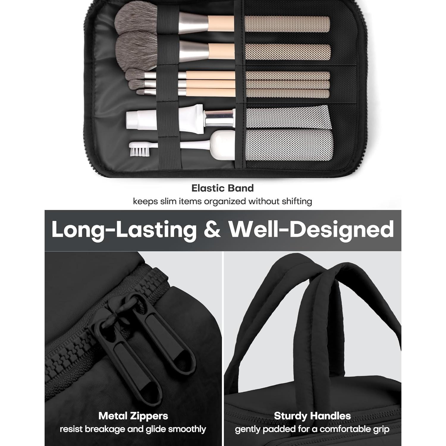 Bolsa de Aseo de Viaje HOTOR - Negra, 29x15x21 cm, Multiusos