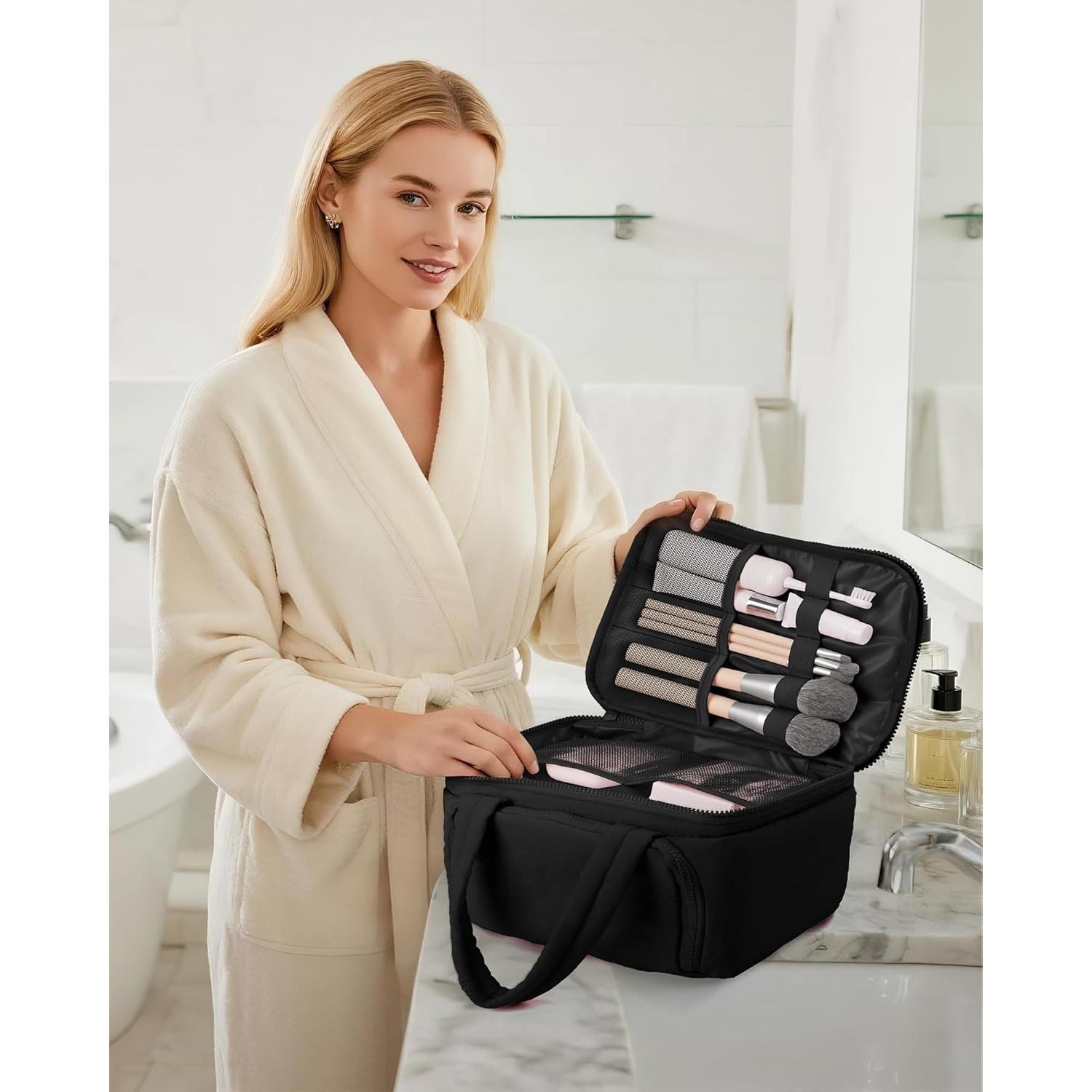 Bolsa de Aseo de Viaje HOTOR - Negra, 29x15x21 cm, Multiusos