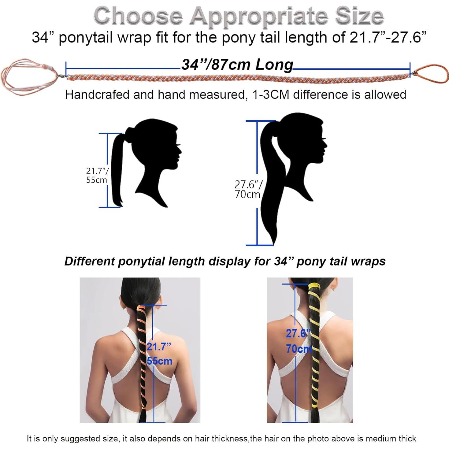 Tiras de Cabello Espirales Elásticas Merunone 86.36 cm Naranja/Amarillo