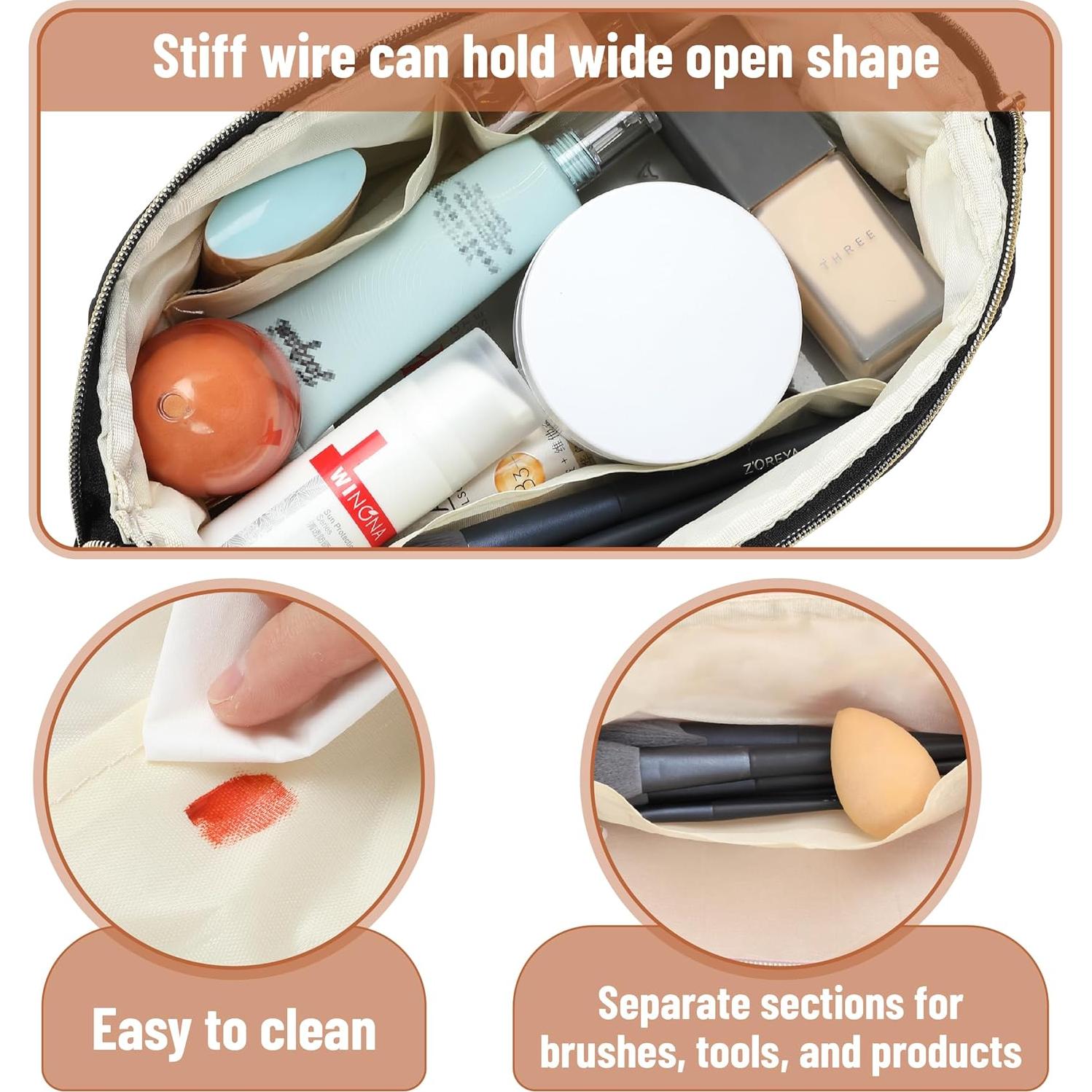 Bolsa de Maquillaje Acolchada Ms. Pen Negra 24x11x14 cm