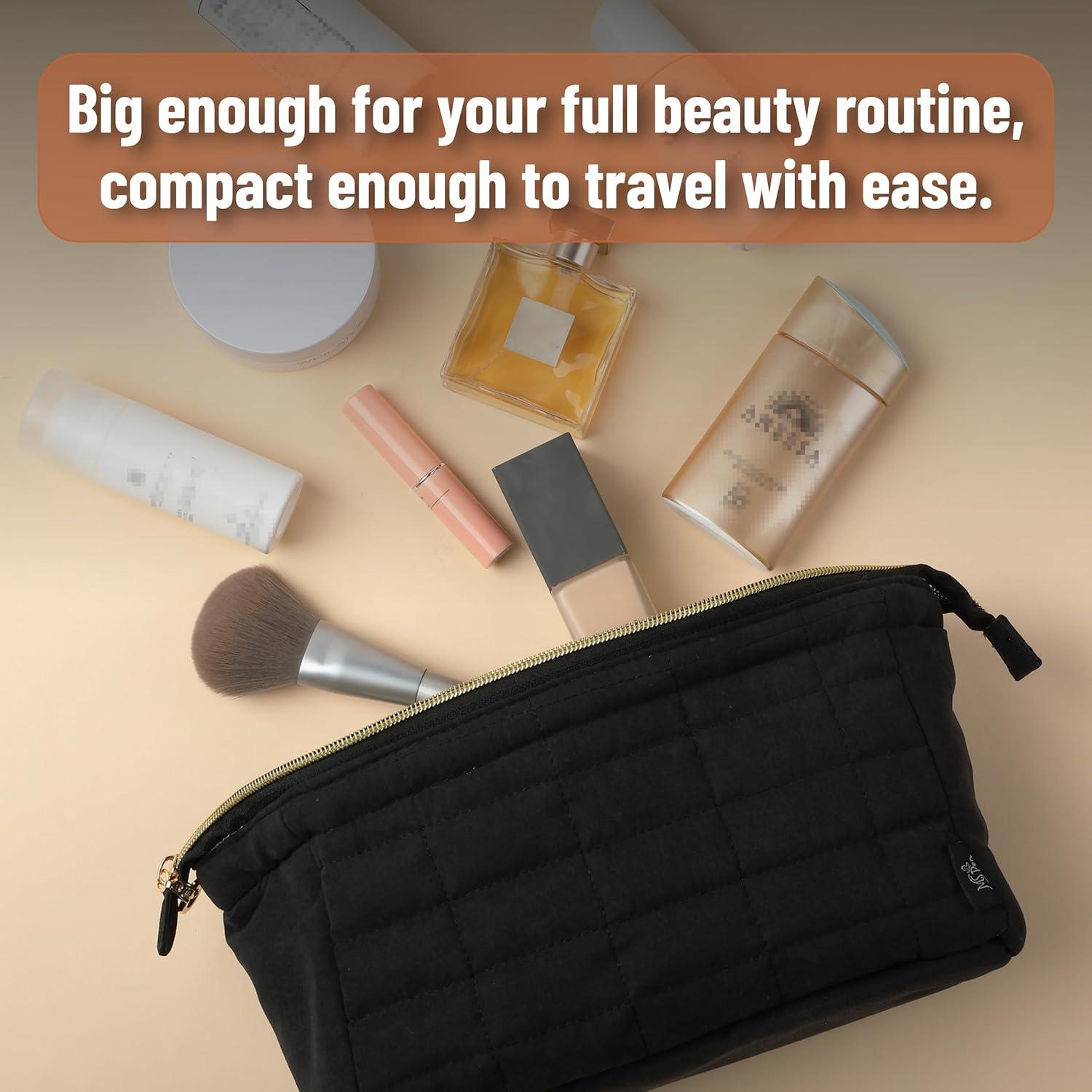 Bolsa de Maquillaje Acolchada Ms. Pen Negra 24x11x14 cm