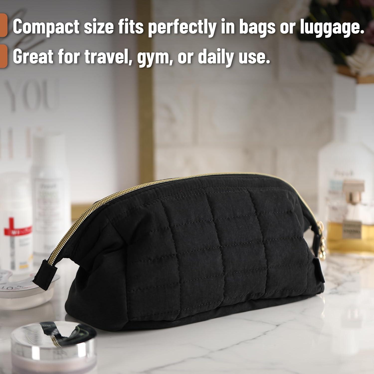 Bolsa de Maquillaje Acolchada Ms. Pen Negra 24x11x14 cm