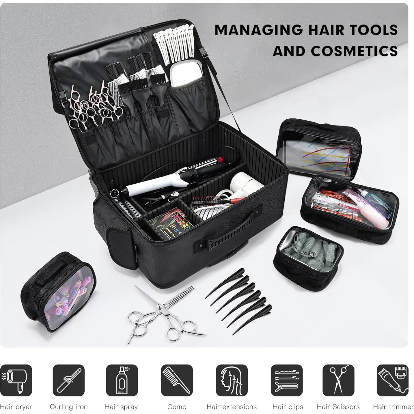 Estuche de Maquillaje Rodante Costravio Negro 45.7x42.9cm